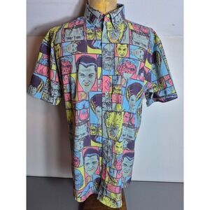 RSVLTS Universal Monsters Mens Kunuflex Button-Up Shirt L Multicolored Horror